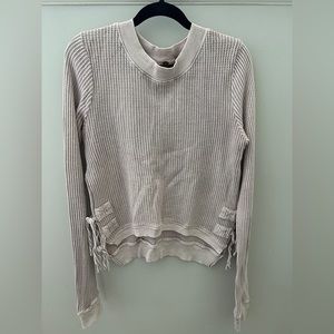 Free People Waffle Knit Tie Side Top